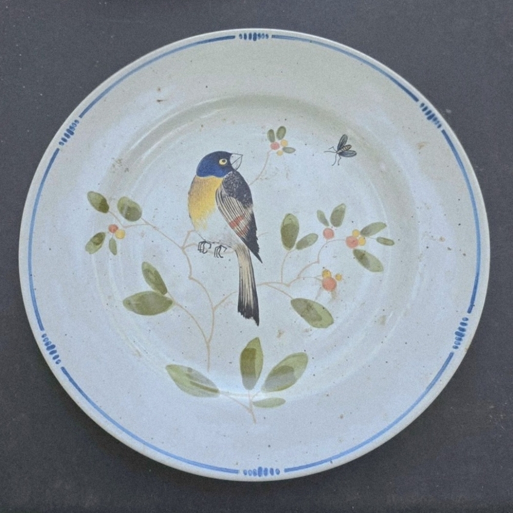 Fitz And Floyd "Oiseau" Bird Finch with Dragonfly plate